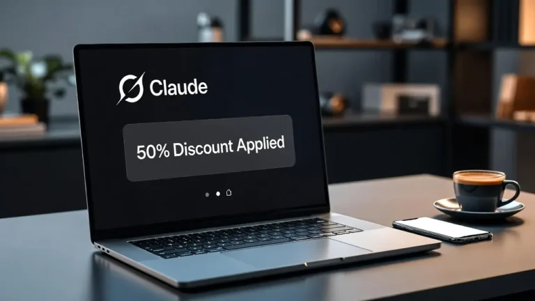 Claude Pro zniżka i model Opus 4.6 na nowoczesnym laptopie w biurze